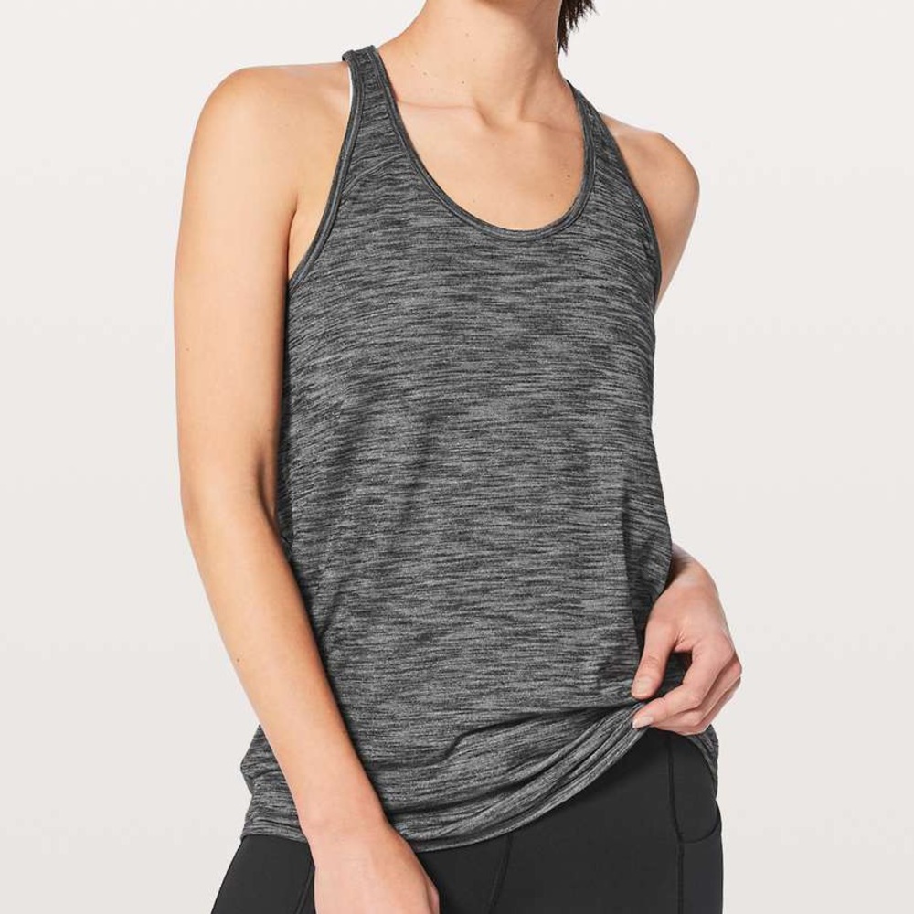 heathered black lululemon tank